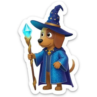 Dog wizard sticker