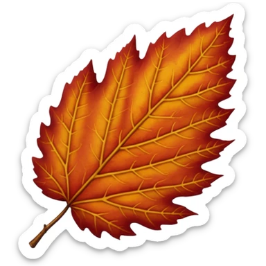 red birch leaf  sticker