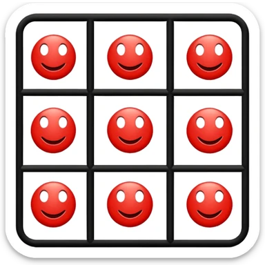 tic tac toe square 3 squares by 3 squares, with no x marks, just plain squares sticker