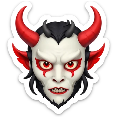 a demon waring an angels mask sticker