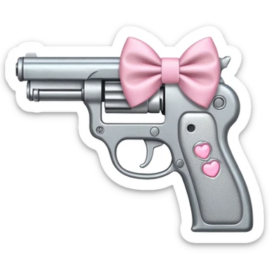Gun with a light pink bow sticker