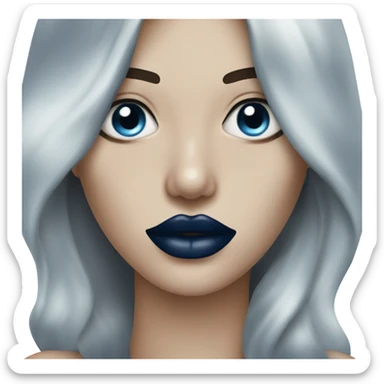 realistic dark blue lips sticker