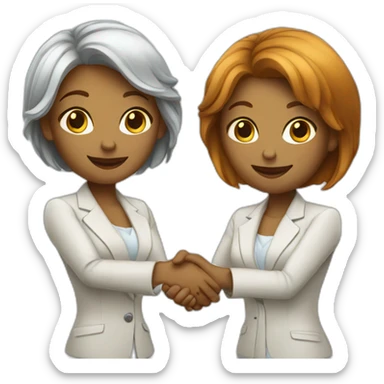 two white business women with different hair colors shaking hands sticker