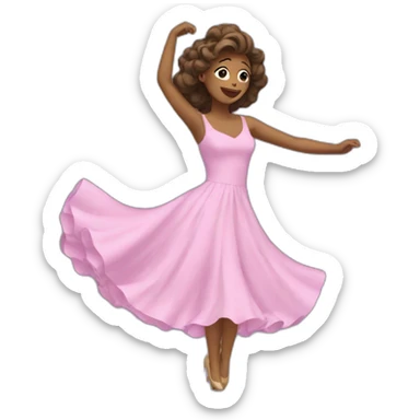 a woman wearing a dress dancing sticker