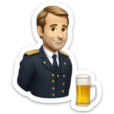Macron qui boit une bière sticker