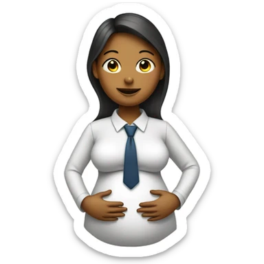 pregnant woman with a tie sticker