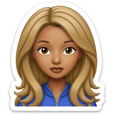 Natina Reed with dark blonde long hair sticker