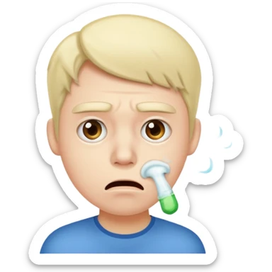 Breath stink concerned face sticker