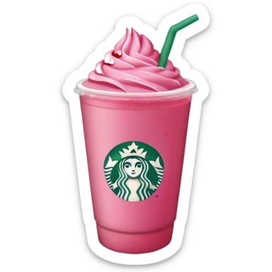 Starbucks drink that is pink with strawberries  sticker