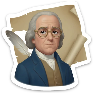Benjamin franklin with glasses but sad sticker