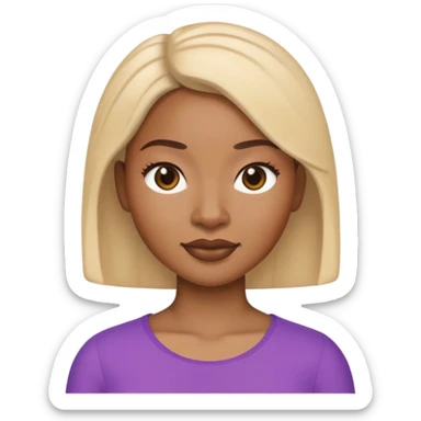 Apple-style Memoji emoji of a light-skinned Black woman, neutral expression, plain background sticker