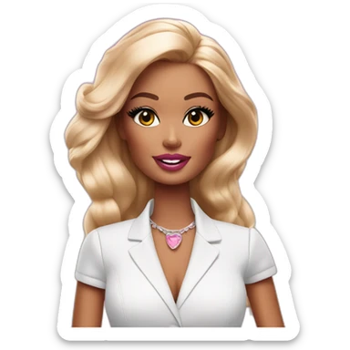 Barbie as a makeup artist sticker