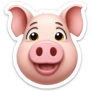 Pig saying miss you sticker