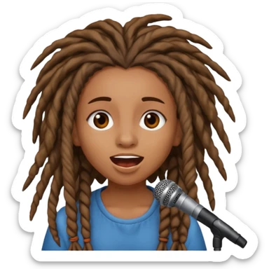 emoji de chica con rastas cantando sticker
