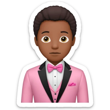 ambitious thinking about moneyemoji, black person, pink tuxedo sticker