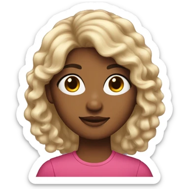 CURY HAIR GRAHIC DESIGNER GIRL sticker