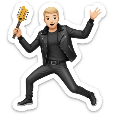 a person playing epic air guitar sticker