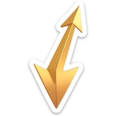 gold arrow pointing East, 3D style sticker