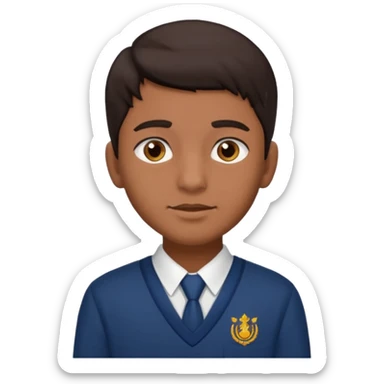 Indian male high school student brown skin dark hair sticker