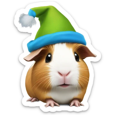 Guinea pig With elf hat￼ sticker