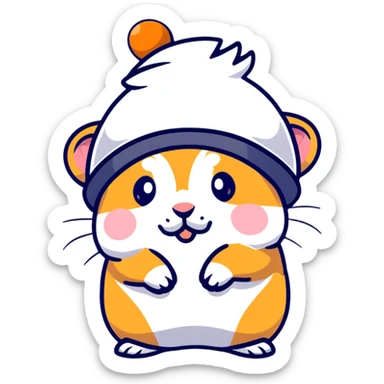 frustrated hamster in a hat sticker