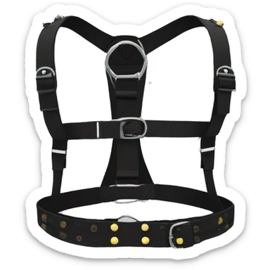 Black punk fashion chest harness sticker