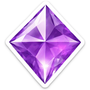 purple diamond, shiny four point star sticker