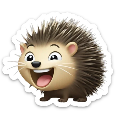 Porcupine laughing sticker