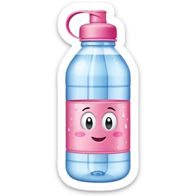 water bottle pink brand sticker
