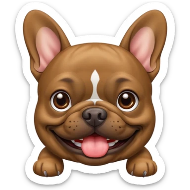 brindle french bulldog smiling sticker