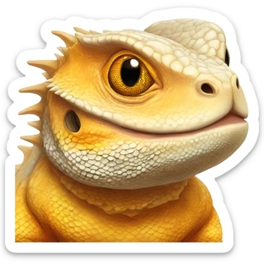 Very fat orange and yellow bearded dragon  sticker