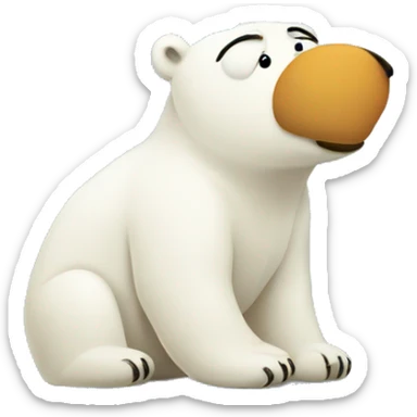 Polar bear with a thought bubble sticker