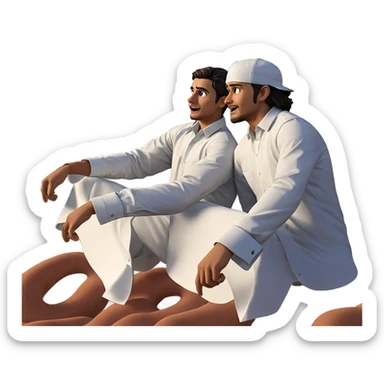 boys in white shirts parody sticker