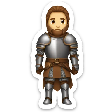 Medieval knight with brown armor sticker