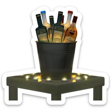 People regularly took pictures of the bottles piled high in buckets on the tables. Liquor bottles are likewise decorated with blinking flashlights. Bottles of Belvedere vodka and Patron tequila are lit from within the glass bottle with a dark light sticker