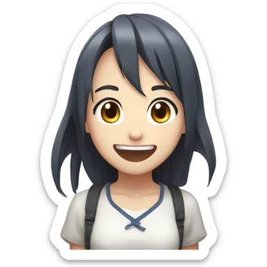 Overly excited anime girl sticker