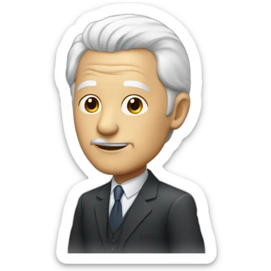 old man with white hair and suit no mustage sticker