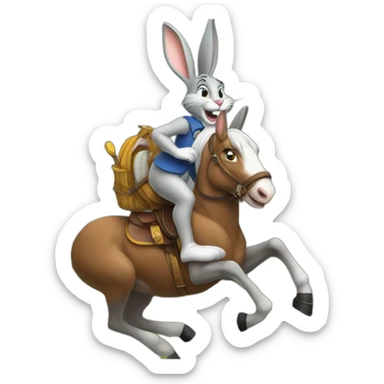 bugs bunny on a horse sticker