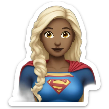Superwoman light skin dark hair sticker