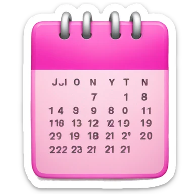 Pink calendar  sticker