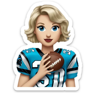 Taylor swift in Carolina panthers jersey sticker