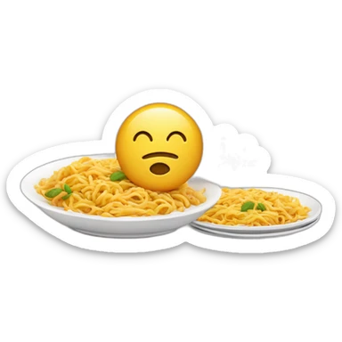 Calender with the date being 12 and a plate with bami infront of it sticker