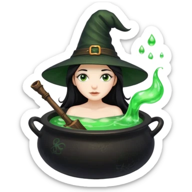 Witch Girl İn A Cauldron sticker