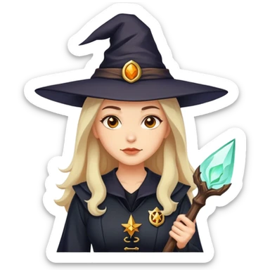 A witch in law uniform  sticker