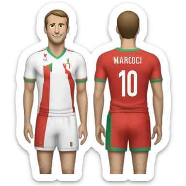 Macron qui porte le maillot du maroc sticker