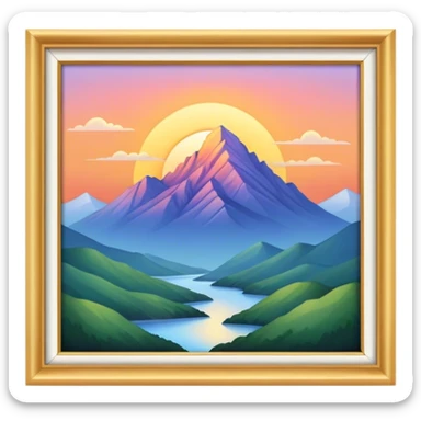 sunrise mountain peaceful sticker