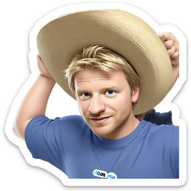 playful boys in blue shirts sticker