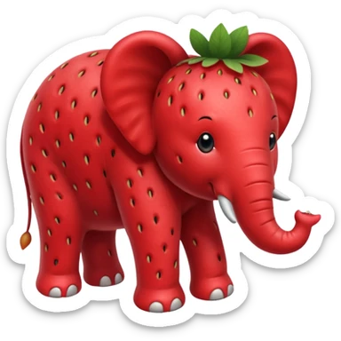 strawberry elephant sticker