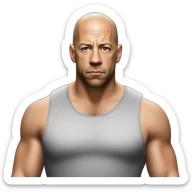 actor vin diesel serious real half body sticker