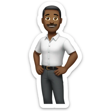 Man with arm extended at a 45 degree angle in front of him. Also make the man white sticker